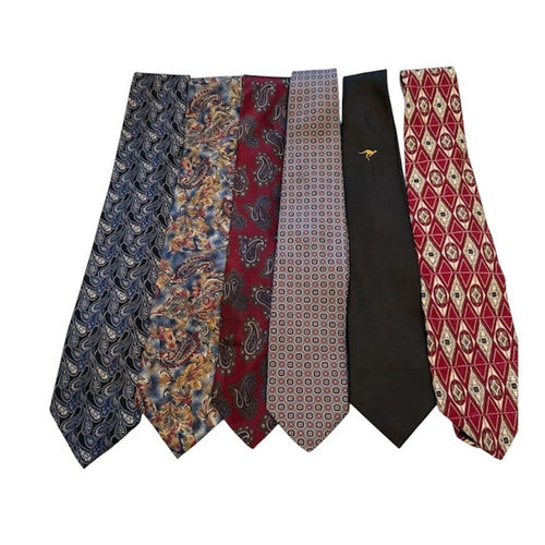 6 LOT Vintage Designer Men's Neckties Silk USA Bill Blass Wilson's Henry Grethel