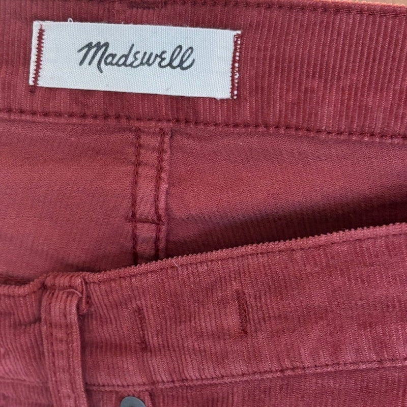 Madewell Corduroy Jeans Women Bootcut Button Fly Rust Mid Rise
