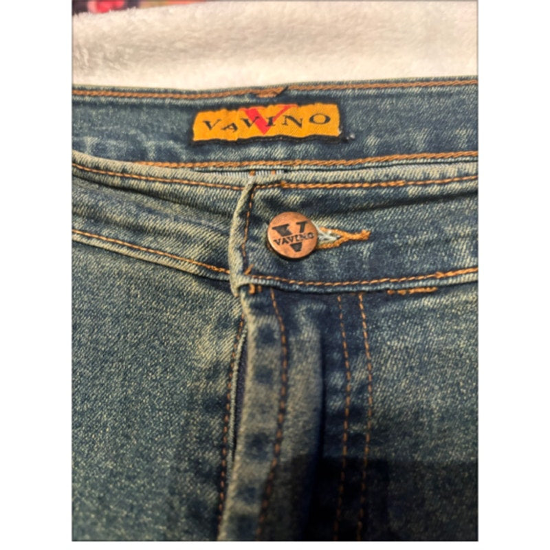Y2K Vavino Embellished Flare Jeans Womens Boho Floral Denim Pants