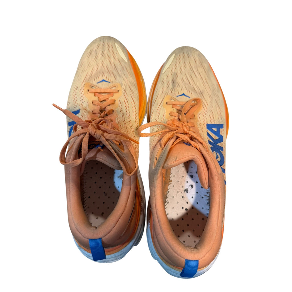 HOKA Bondi 8 Men’s 13 Orange Blue Running Shoes Sneakers