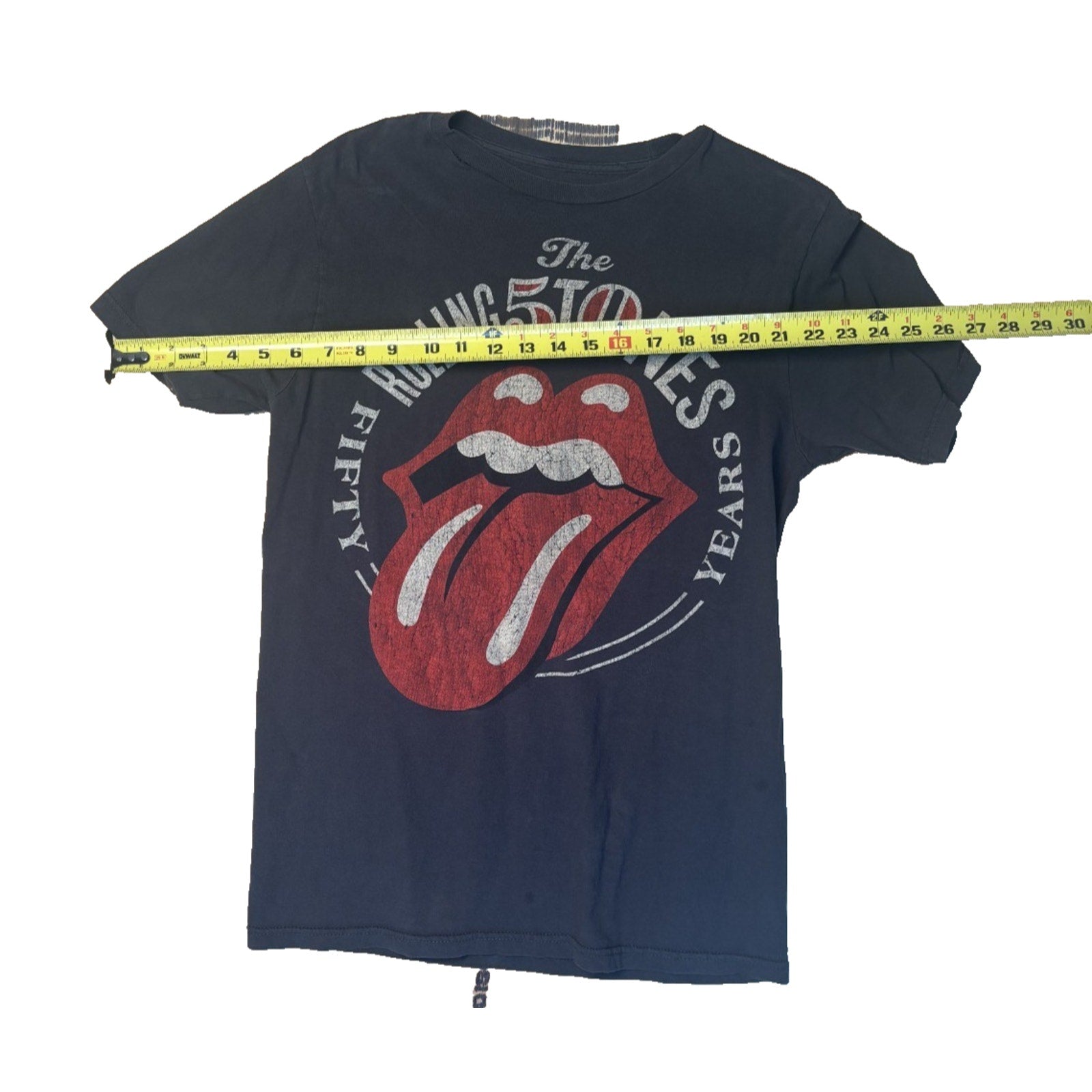 Rolling Stones 50 Years Tongue Logo T Shirt Men’s Size M Black Tee TS07