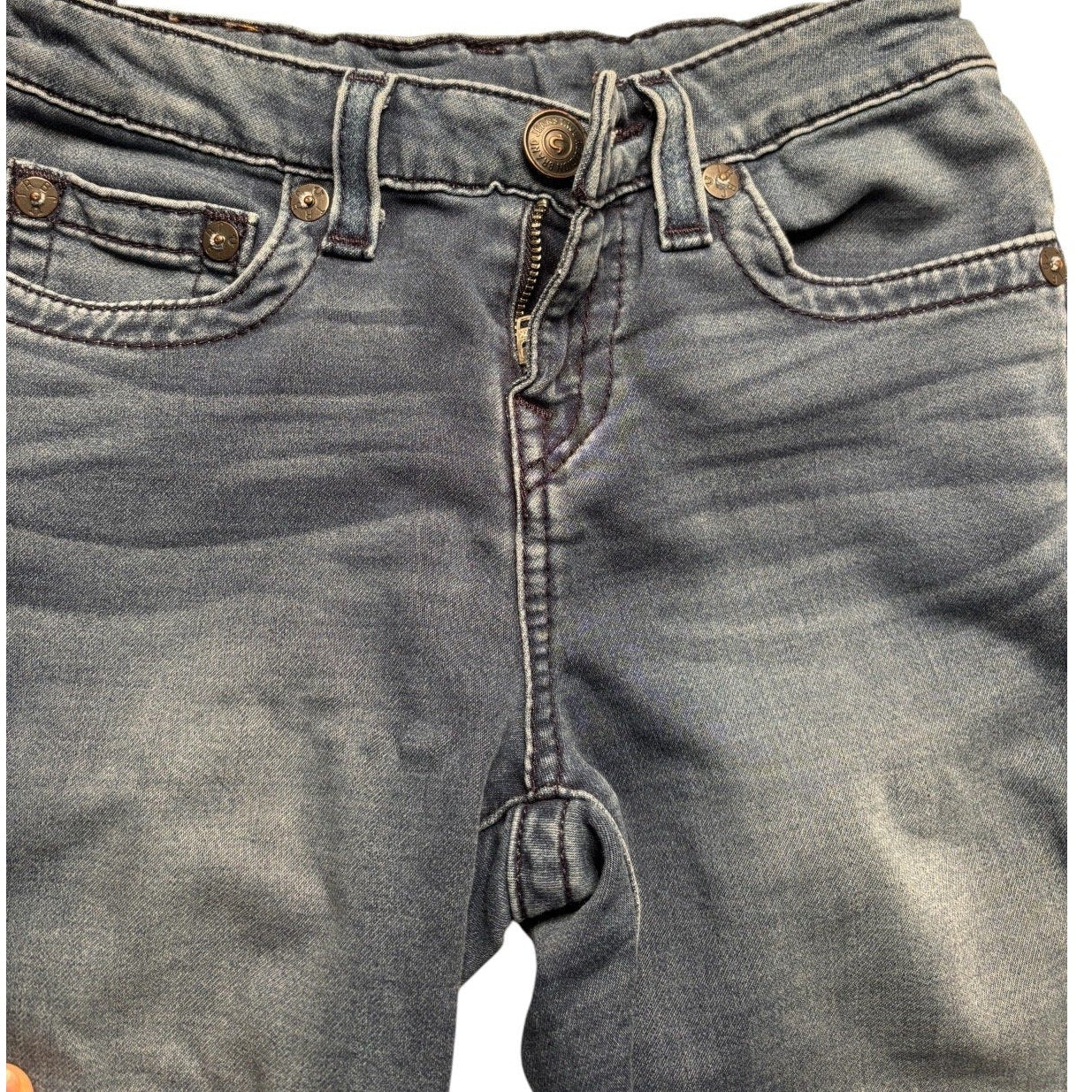 True Religion KID'S Jeans Flap Pocket Blue Denim Bootcut Straight Y2K KDS04