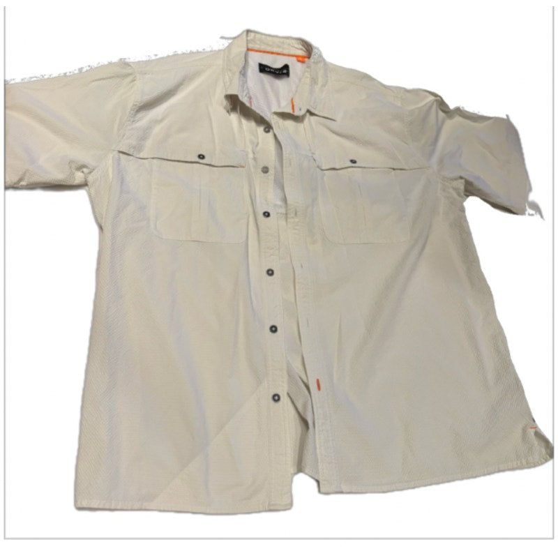 Orvis XL White Fishing Shirt Vented Performance Button Up Outdoor Hiking Camping