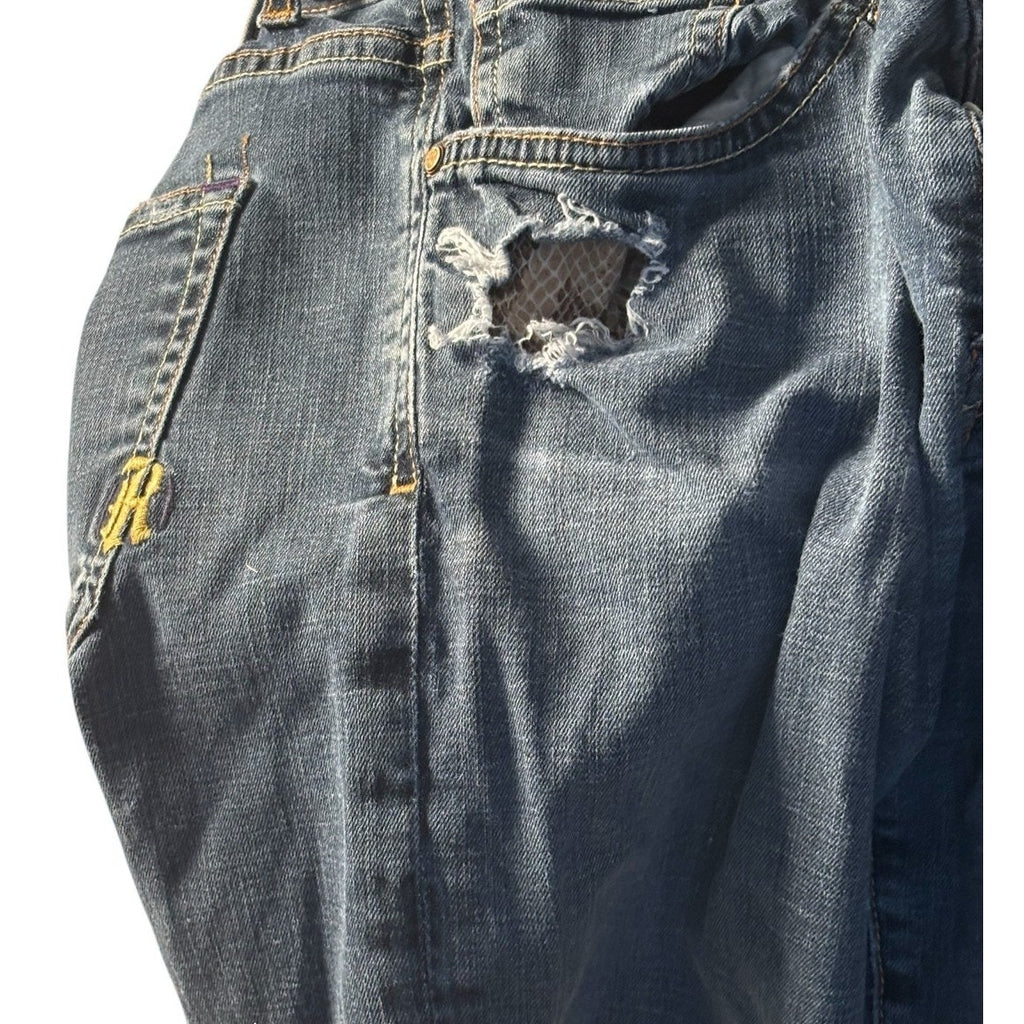 Rich & Skinny Women’s Denim Shorts Button Fly Distressed Medium Wash SHT04