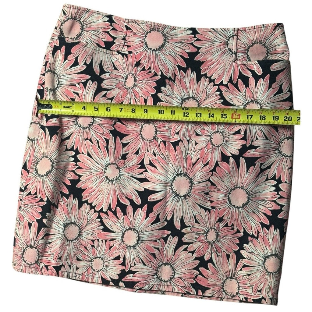 Talbots Women Abstract Print Skort Orange Yellow Wrap Style Mini Skirt 16 SKT03