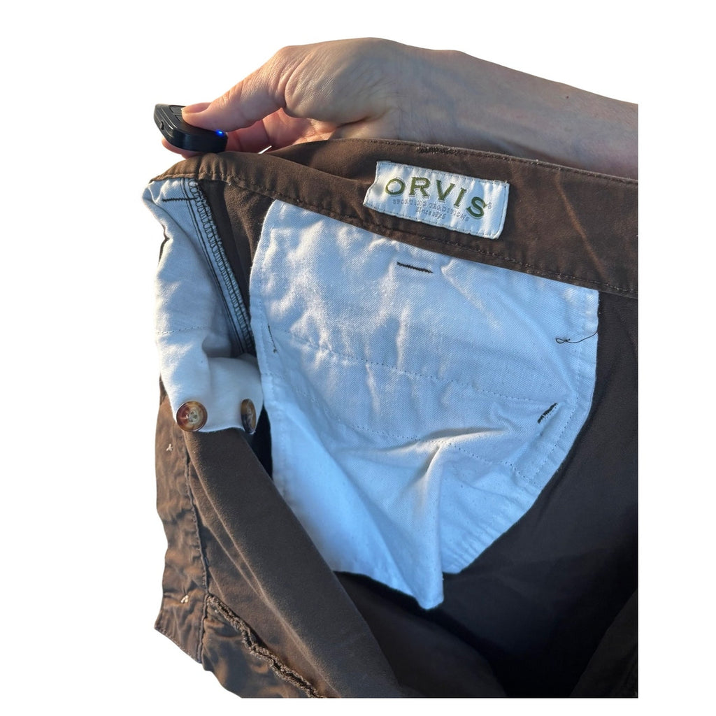Orvis Cropped Pants Brown Tan Colorblock Casual Travel Outdoor Women’s