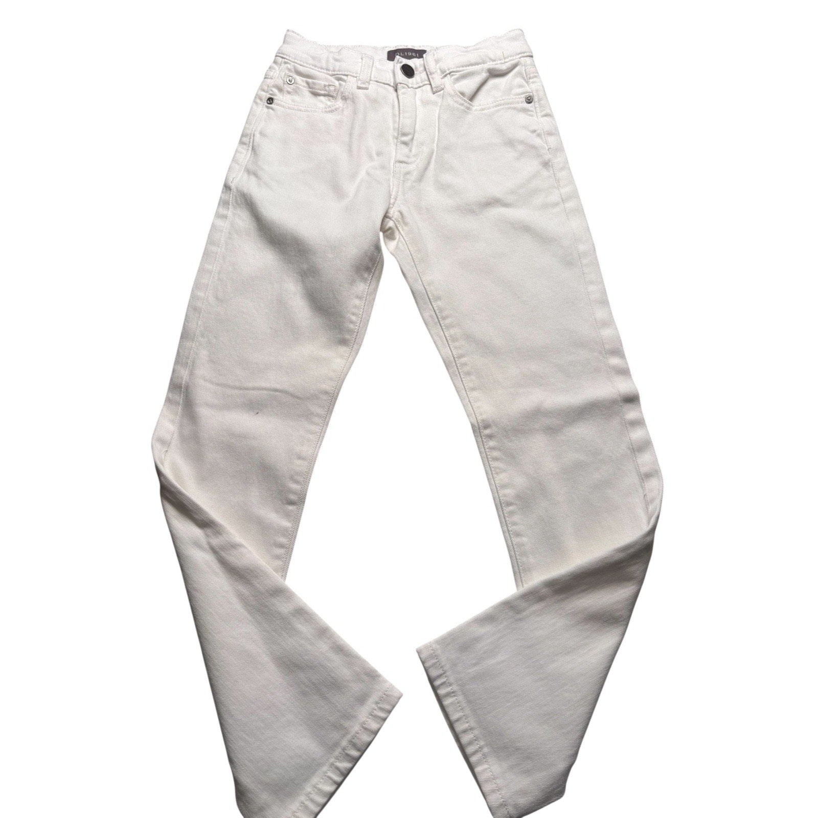 DL1961 KIDS White Jeans Straight Leg Mid Rise Premium Denim KDS05