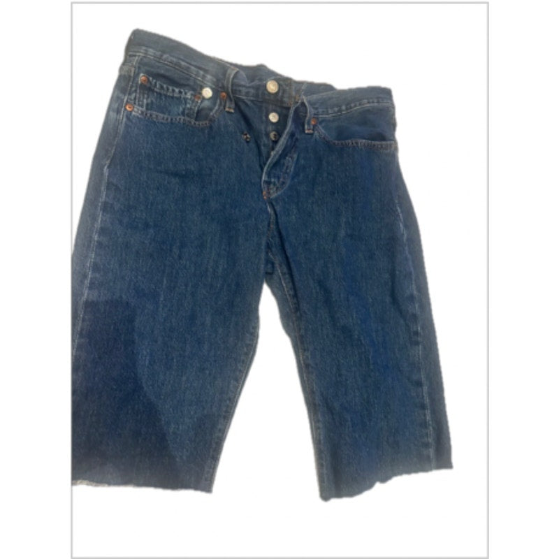 Levi’s 501 Cutoff Jean Shorts Womens 32 Button Fly Bermuda Medium Wash Denim