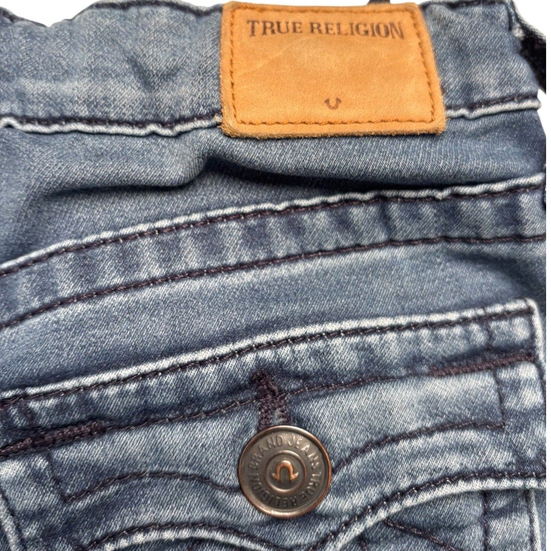 True Religion KID'S Jeans Flap Pocket Blue Denim Bootcut Straight Y2K KDS04