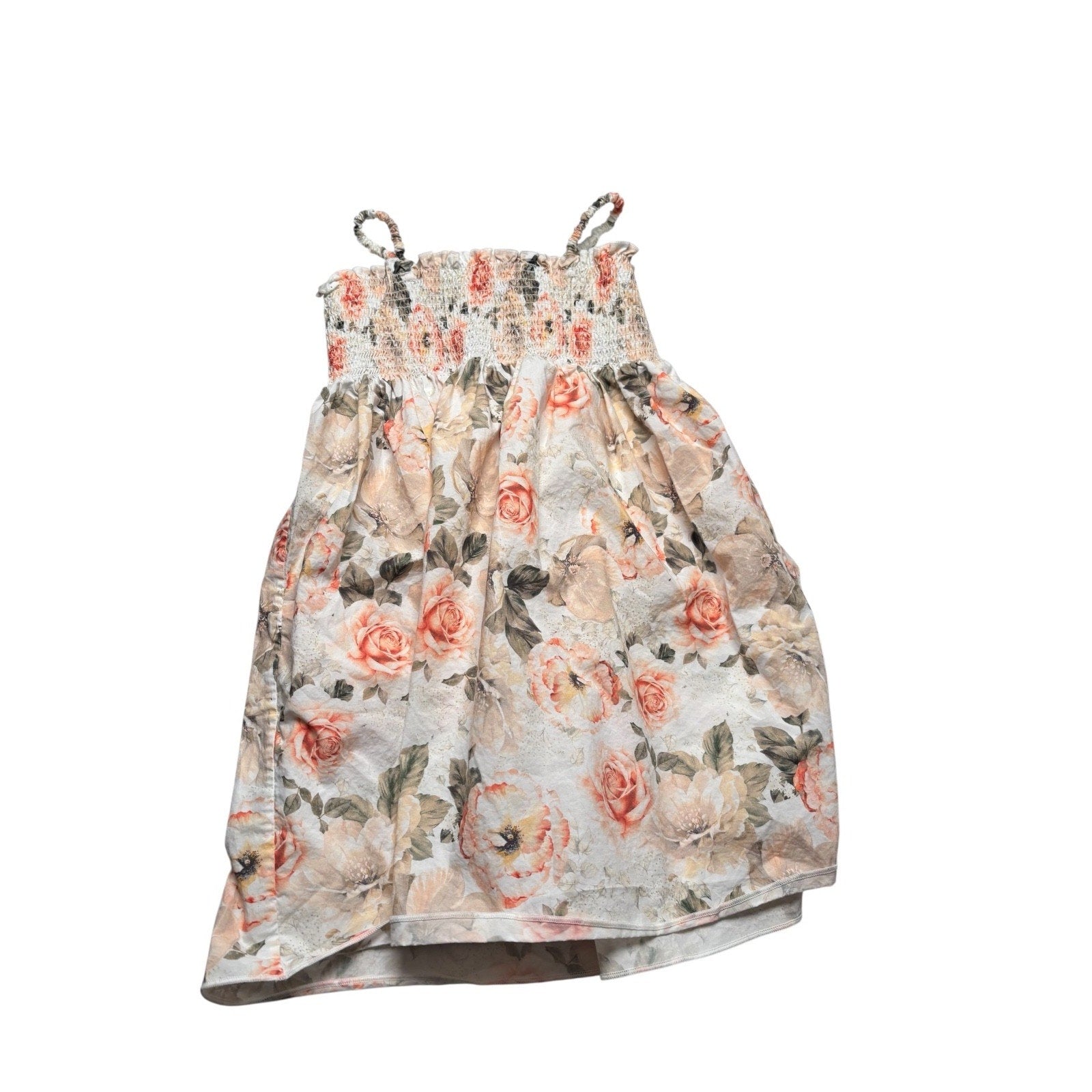 Alice + Olivia BABY/KIDS Floral Smocked Dress Spaghetti Strap MidiSundress KDS21