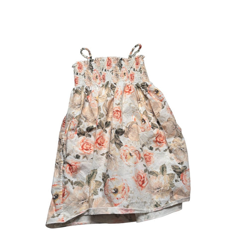 Alice + Olivia BABY/KIDS Floral Smocked Dress Spaghetti Strap MidiSundress KDS21