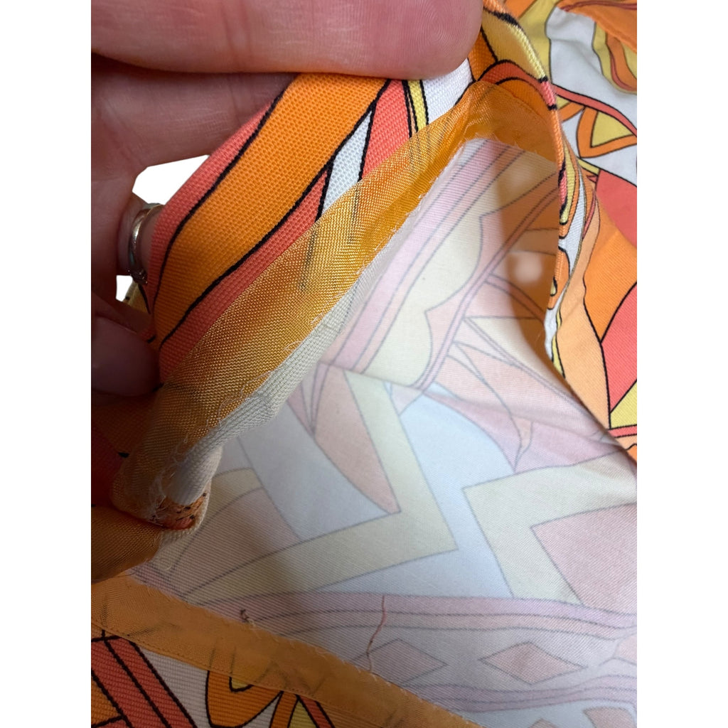Talbots Woman Sz 16 Orange Retro Mod Print A-Line Skirt