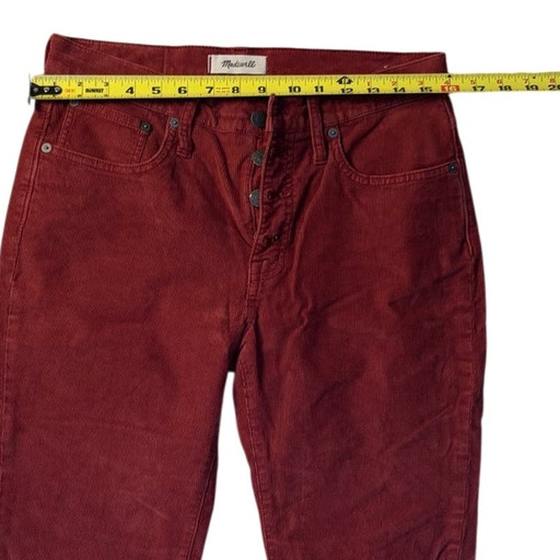 Madewell Corduroy Jeans Women Bootcut Button Fly Rust Mid Rise