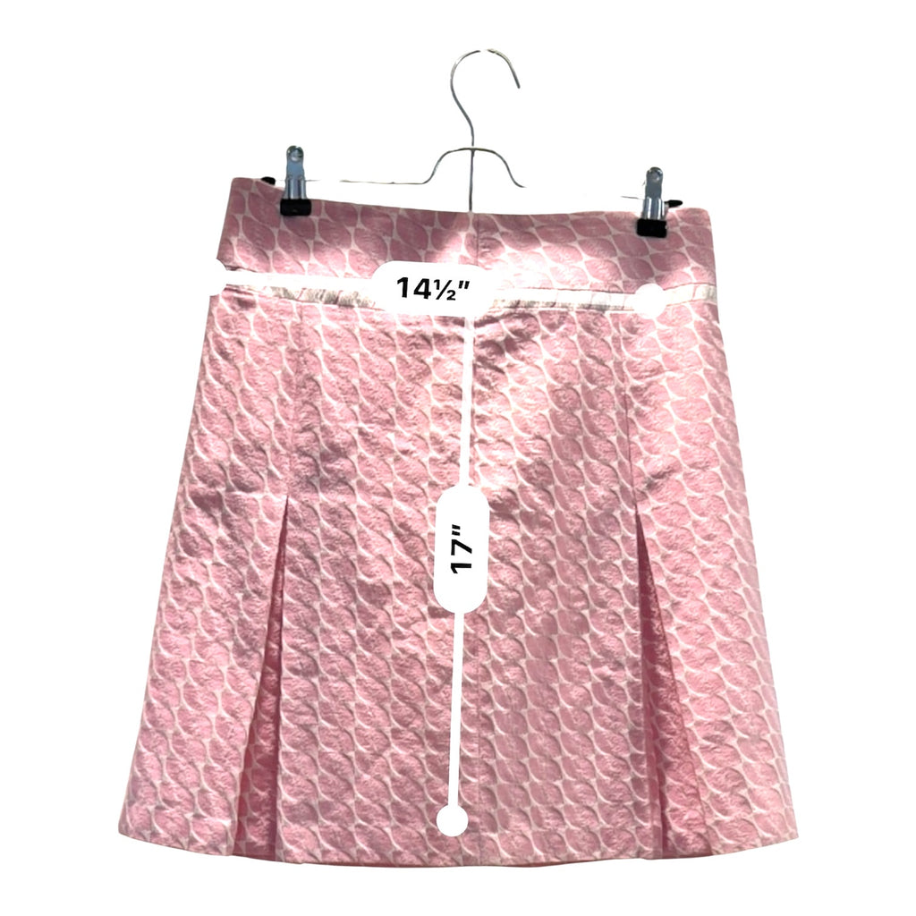 New Frontier Skirt Pink Geometric Texture Pleated A-Line Y2K