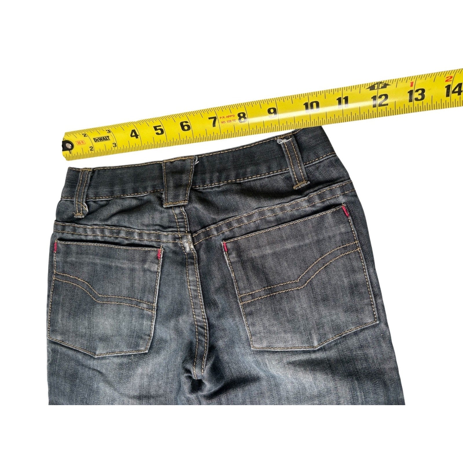 DKNY KIDS Jeans Size 4 Dark Wash Denim Pink Stitch Straight KDS19