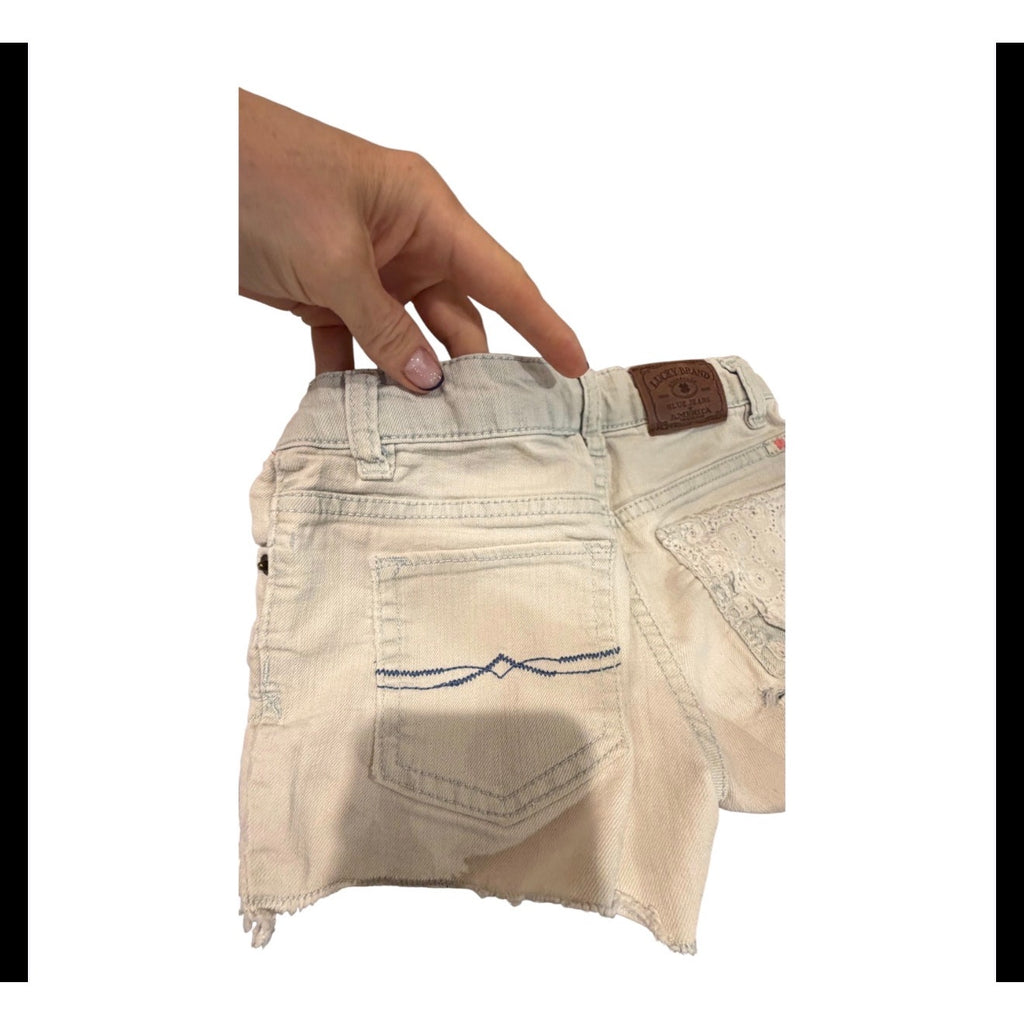 Lucky Brand Riley Shorts Size 7 Embroidered Denim Cutoff