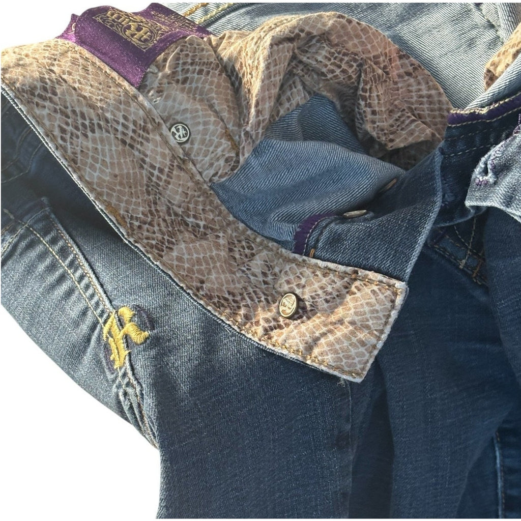 Rich & Skinny Women’s Denim Shorts Button Fly Distressed Medium Wash SHT04