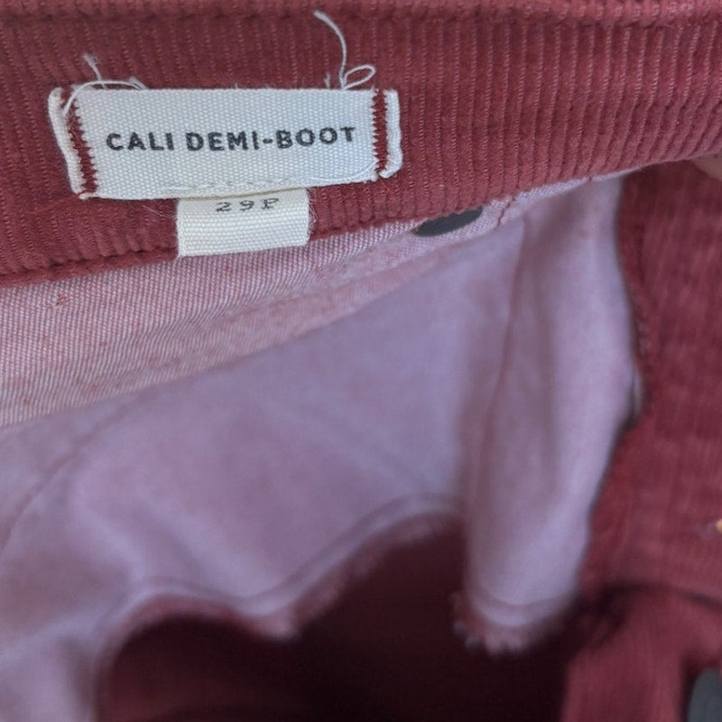 Madewell Corduroy Jeans Women Bootcut Button Fly Rust Mid Rise