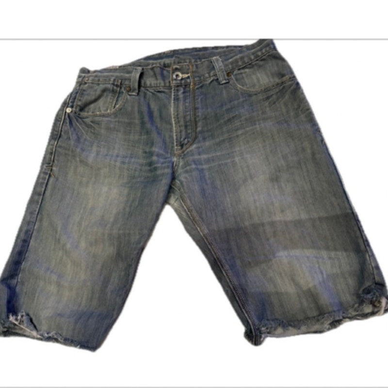Levi’s 514 Cutoff Denim Shorts Mens 34 Light Wash Distressed Raw Hem Jean Shorts