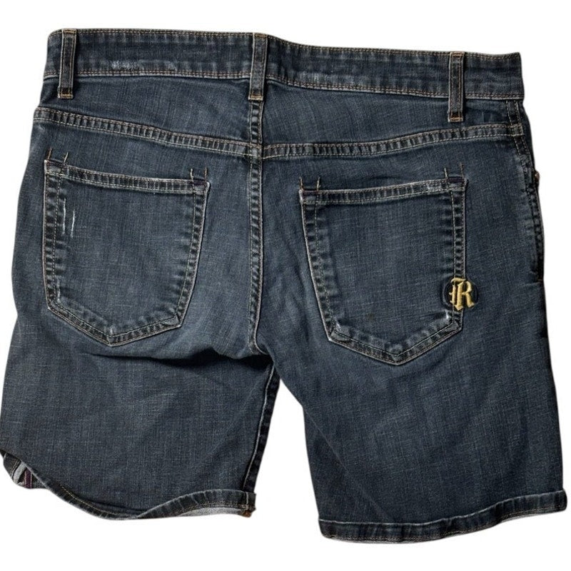 Rich & Skinny Women’s Denim Shorts Button Fly Distressed Medium Wash SHT04