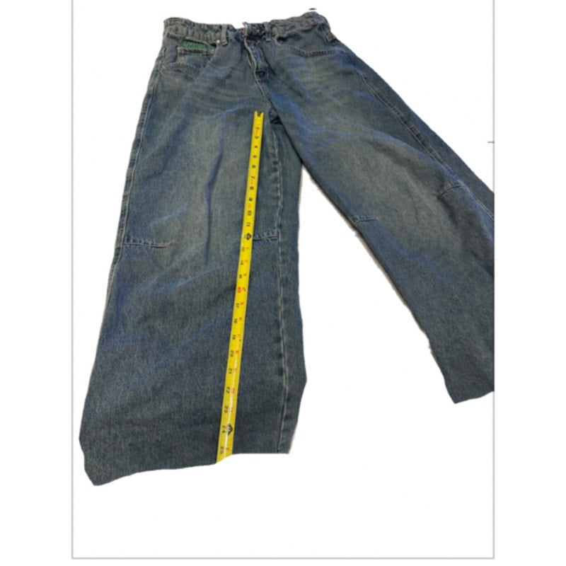 Y2K Gyuru Baggy Wide Leg Jeans Womens 6 Skater Streetwear Denim