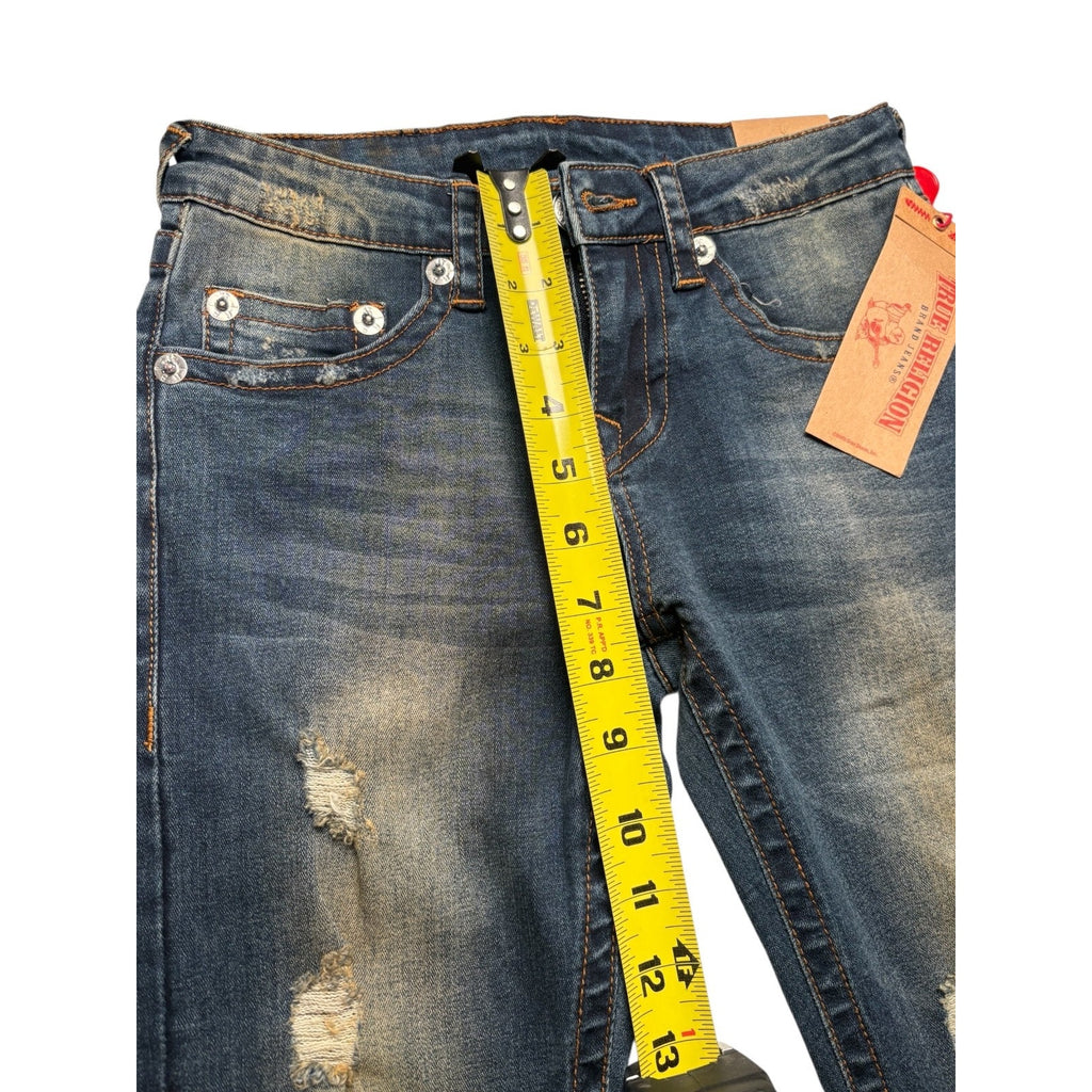 True Religion KIDS Distressed Skinny Jeans Blue Stretch Denim Ripped KDS10