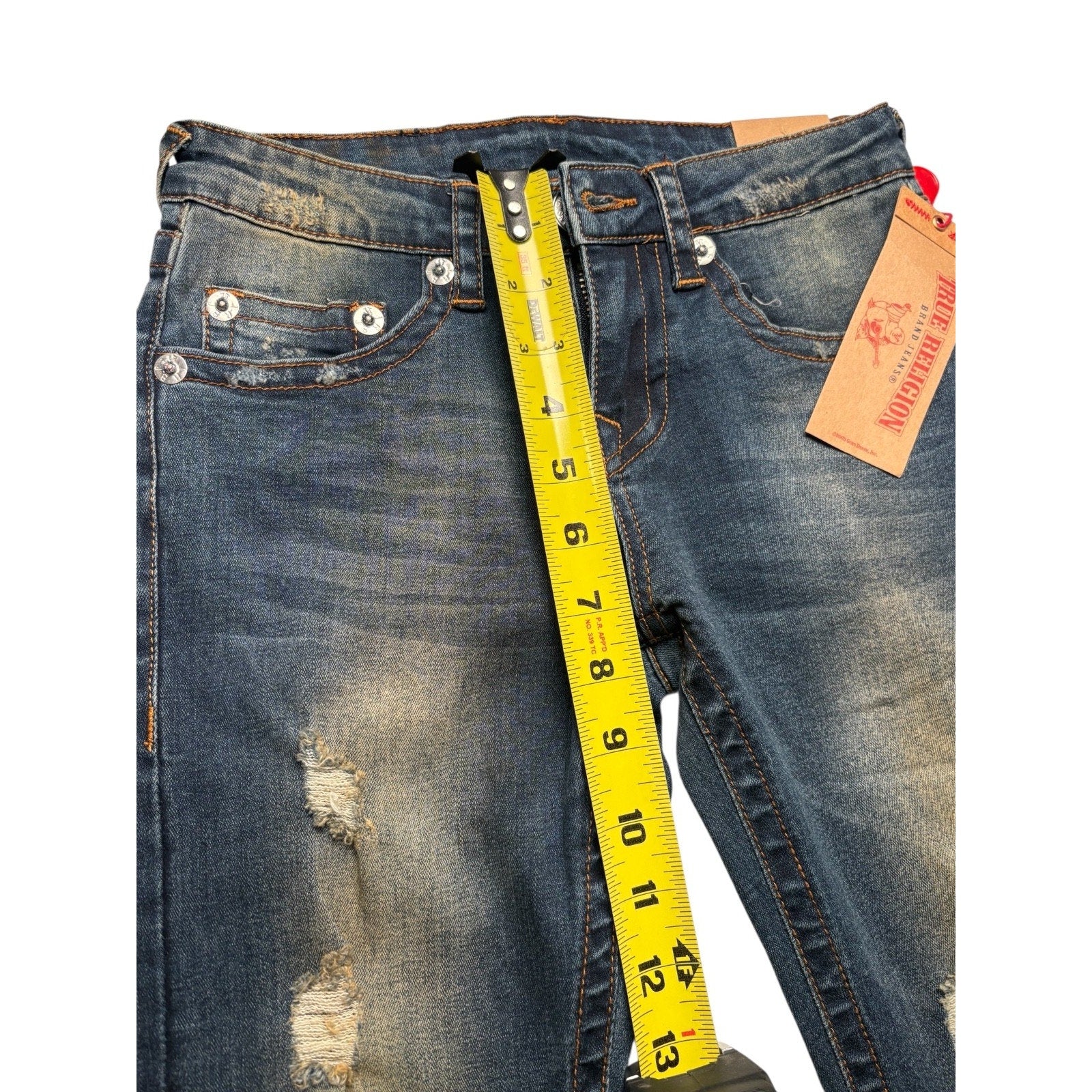 True Religion KIDS Distressed Skinny Jeans Blue Stretch Denim Ripped KDS10