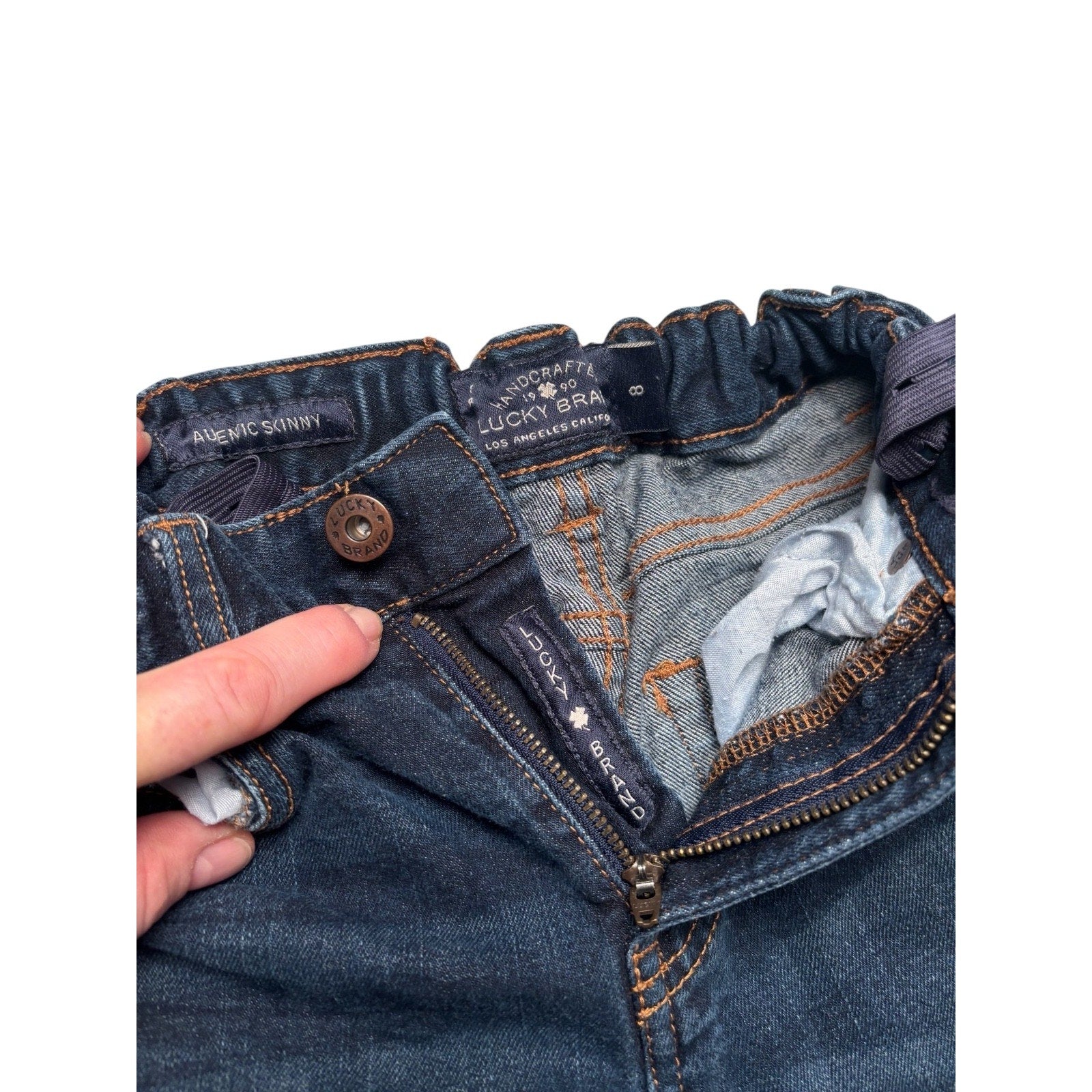 Lucky Brand Kids Jeans Dark Wash Denim Elastic Waist Pants KDS16