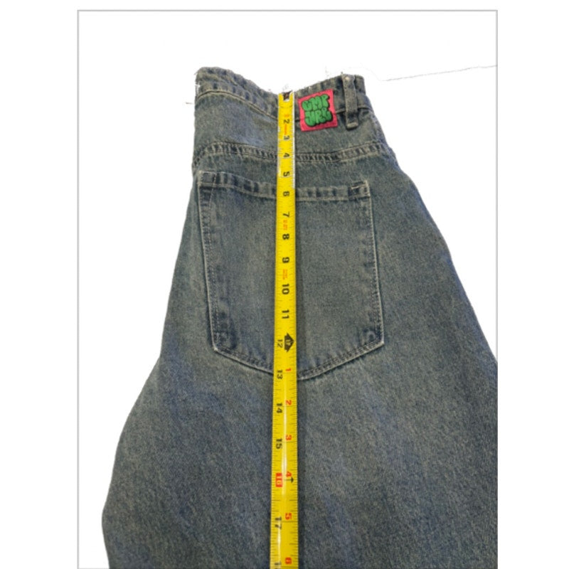 Y2K Gyuru Baggy Wide Leg Jeans Womens 6 Skater Streetwear Denim