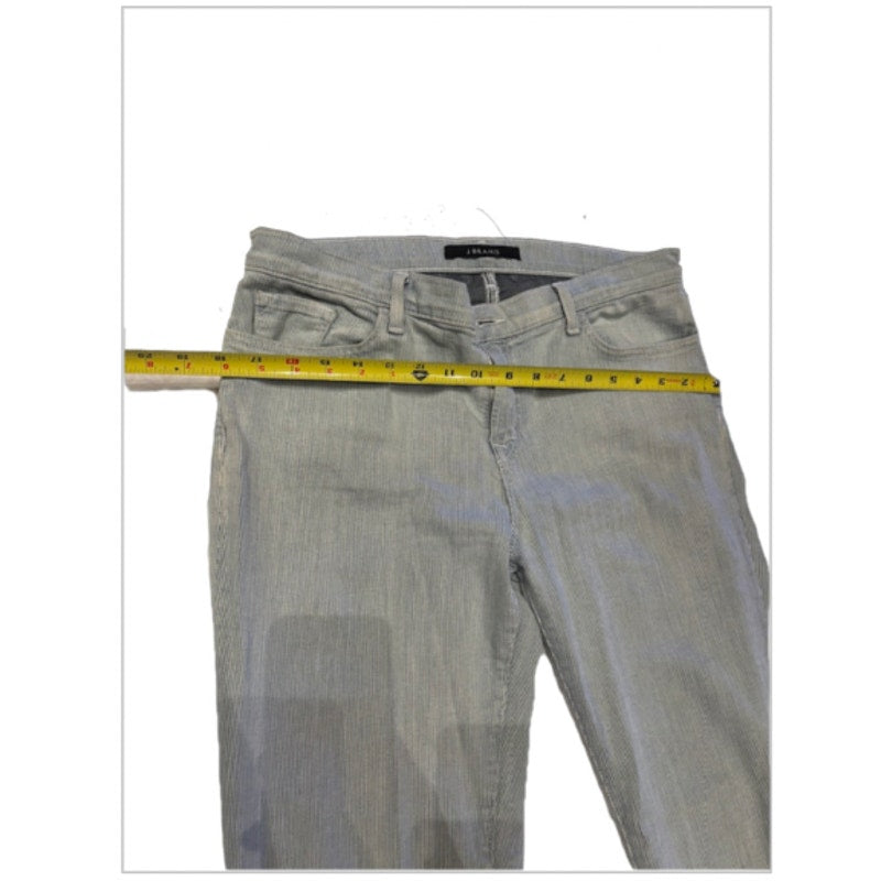 J Brand Womens Skinny Jeans Gray Stripe Ankle Zip Denim Size 31