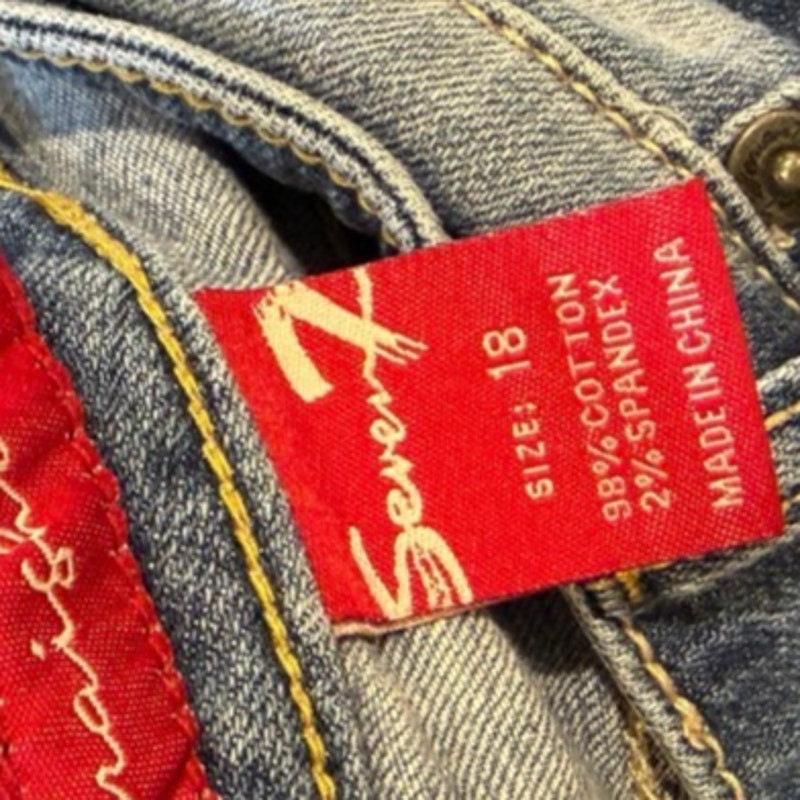Seven7 Premium Jeans Womens 18 Y2K Wide Leg Baggy Blue Denim