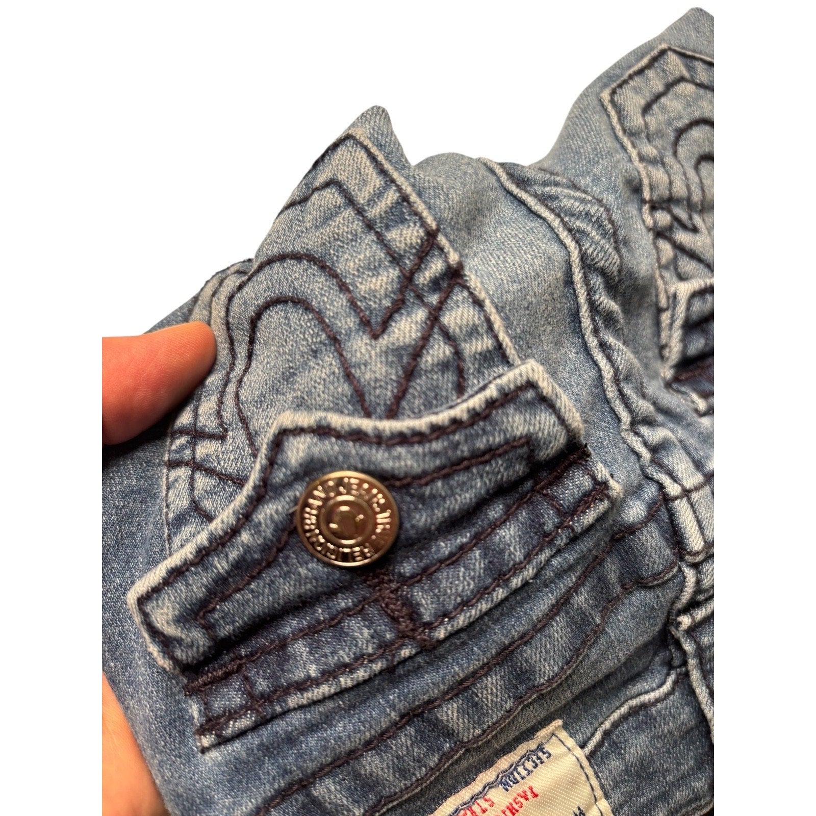 True Religion KIDS Skinny Straight Jeans Blue Denim Flap Pocket KDS18