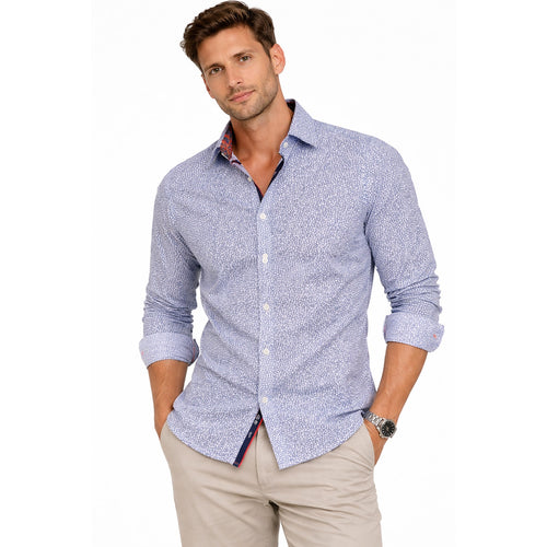 Au Noir Men’s Floral Print Long Sleeve Button Down (Turkey)
