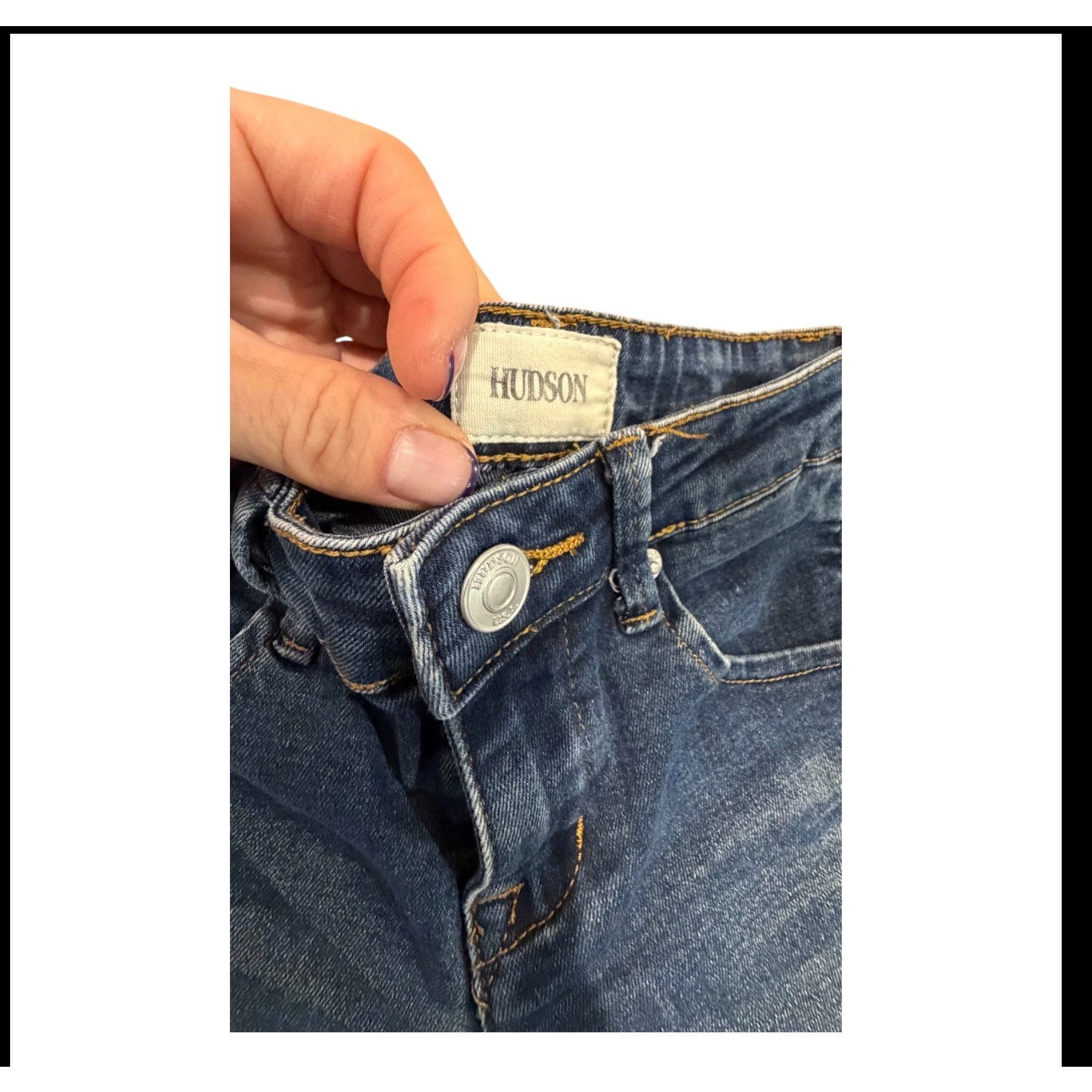 Hudson Jeans Womens Size 10 Cuffed Denim Shorts Dark Wash