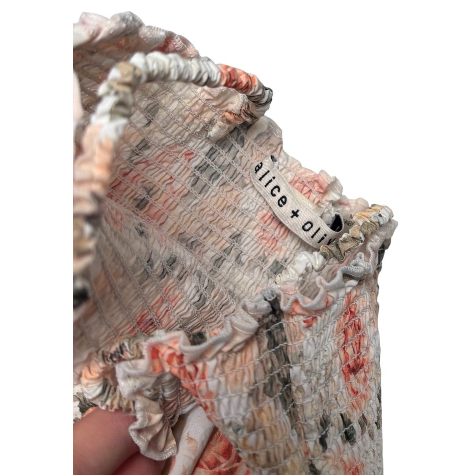 Alice + Olivia BABY/KIDS Floral Smocked Dress Spaghetti Strap MidiSundress KDS21