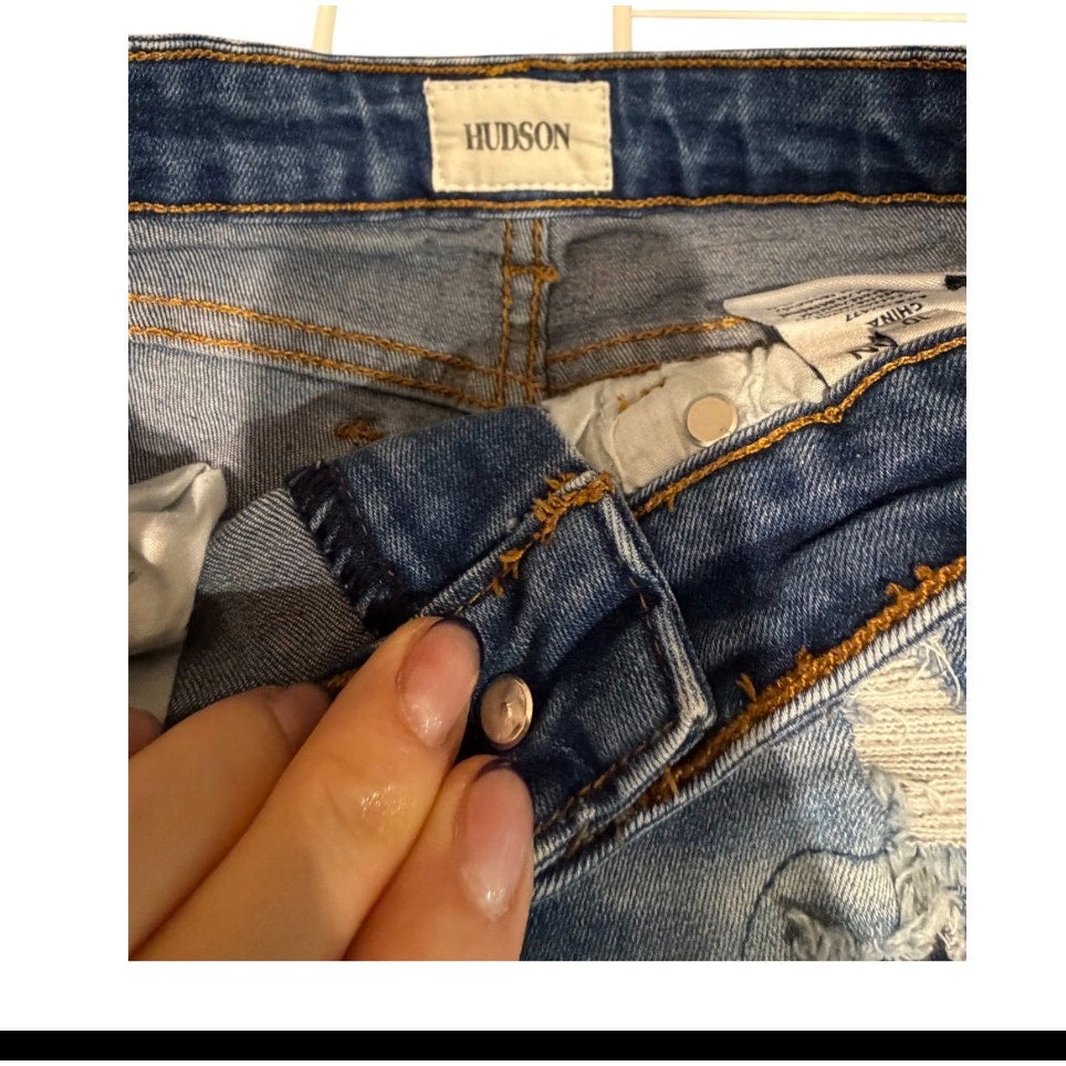 Hudson Jeans Womens Size 10 Cuffed Denim Shorts Dark Wash