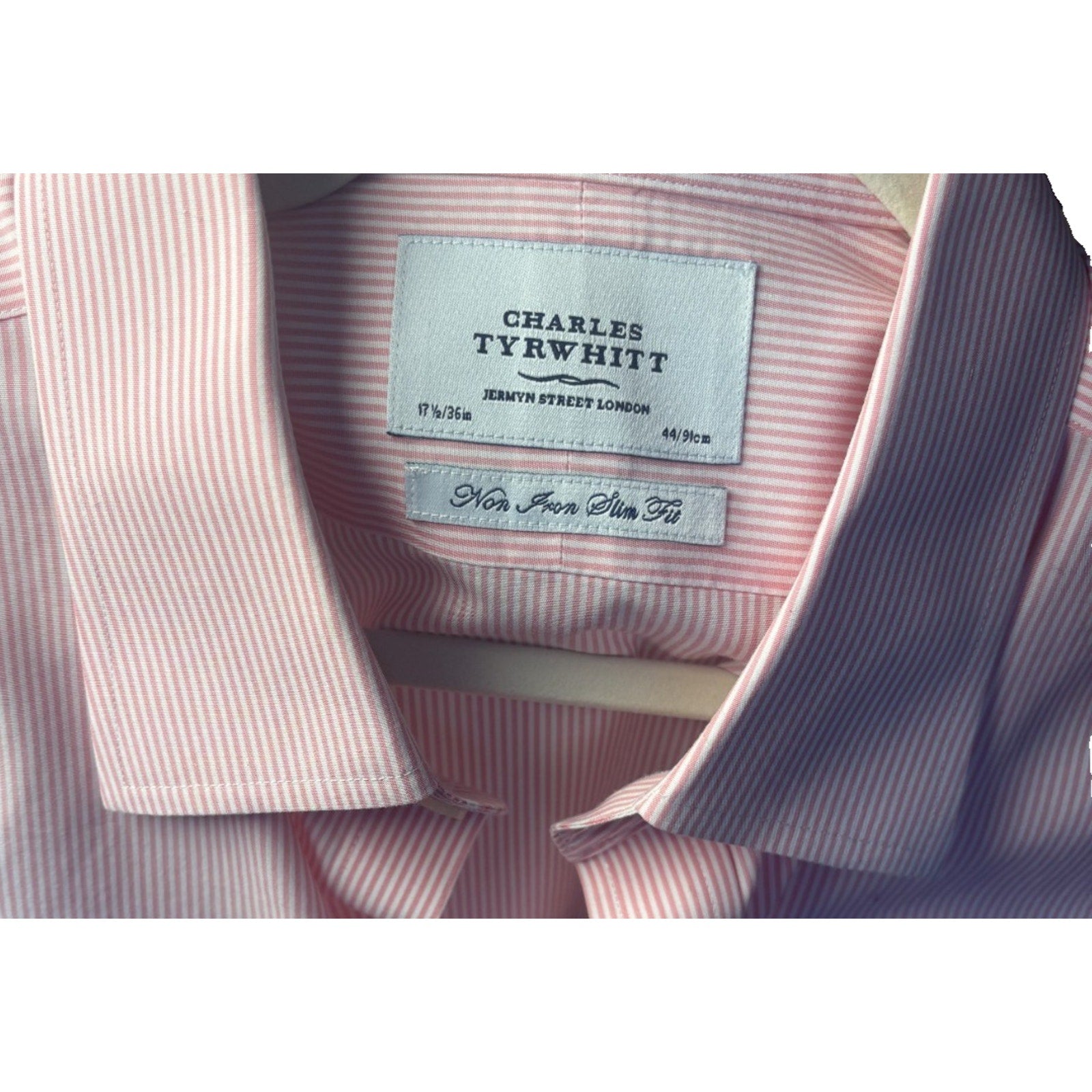 Charles Tyrwhitt Pink Striped Shirt Button Up Long Sleeve