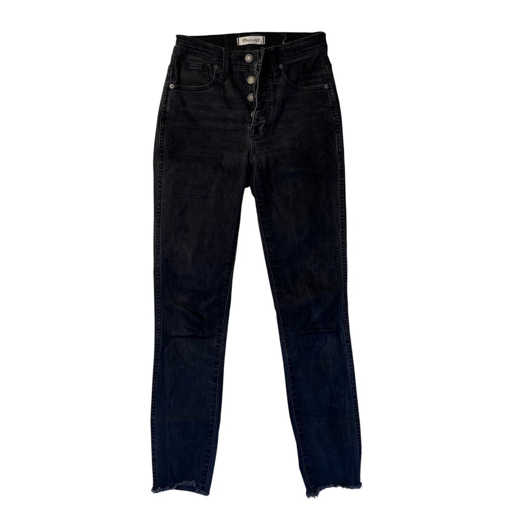 Madewell High Rise Blk Skinny Jeans Button Fly Women Denim