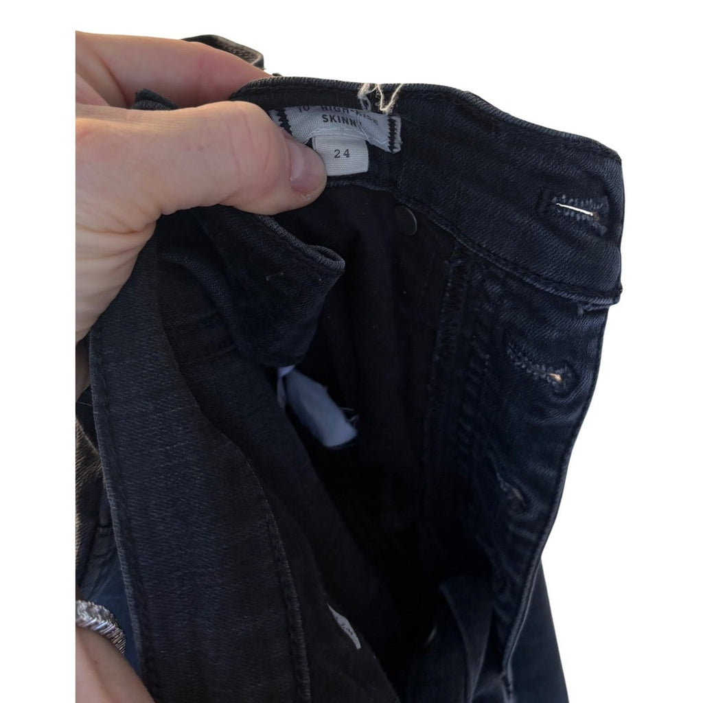 Madewell High Rise Blk Skinny Jeans Button Fly Women Denim