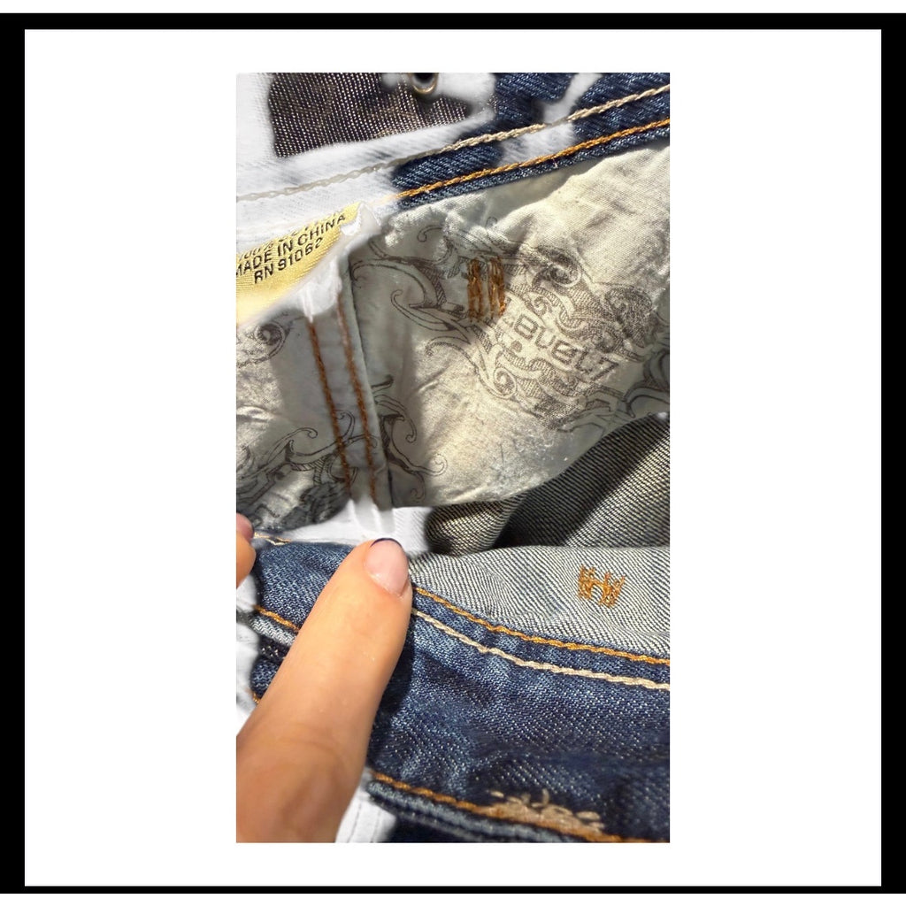 Level 7 Jeans Mens 34 Y2K Distressed Patchwork Baggy Denim