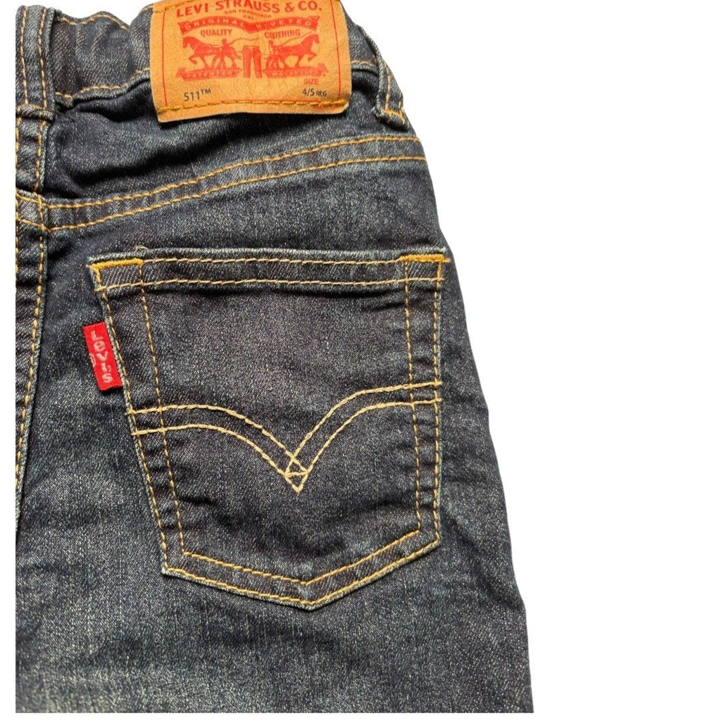 Levi’s Boys Denim Shorts Dark Wash Blue Jean Shorts Classic Kids Casual KDS07