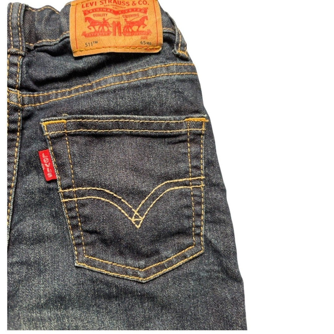 Levi’s Boys Denim Shorts Dark Wash Blue Jean Shorts Classic Kids Casual KDS07