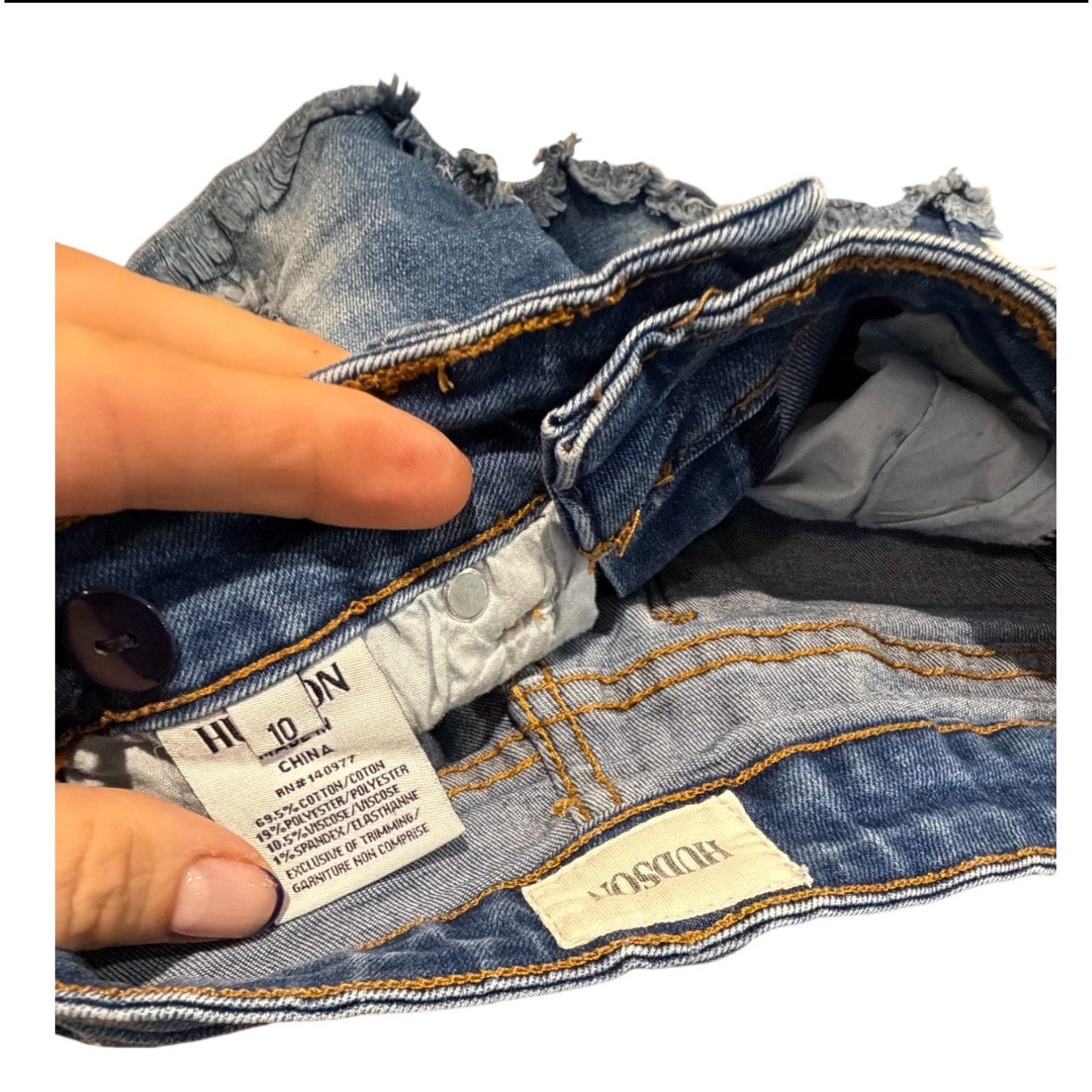 Hudson Jeans Womens Size 10 Cuffed Denim Shorts Dark Wash