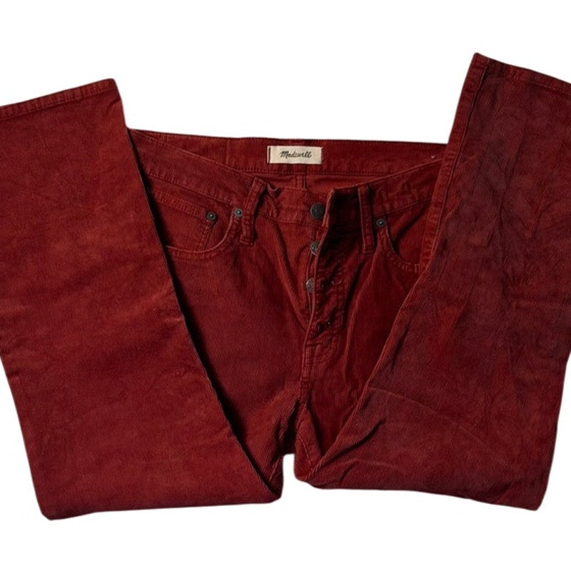 Madewell Corduroy Jeans Women Bootcut Button Fly Rust Mid Rise