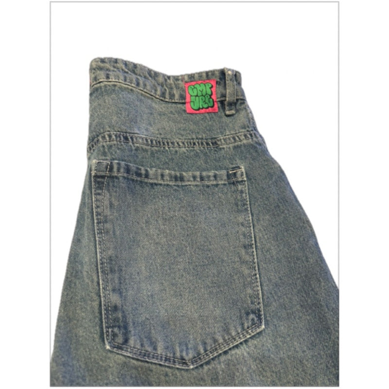 Y2K Gyuru Baggy Wide Leg Jeans Womens 6 Skater Streetwear Denim