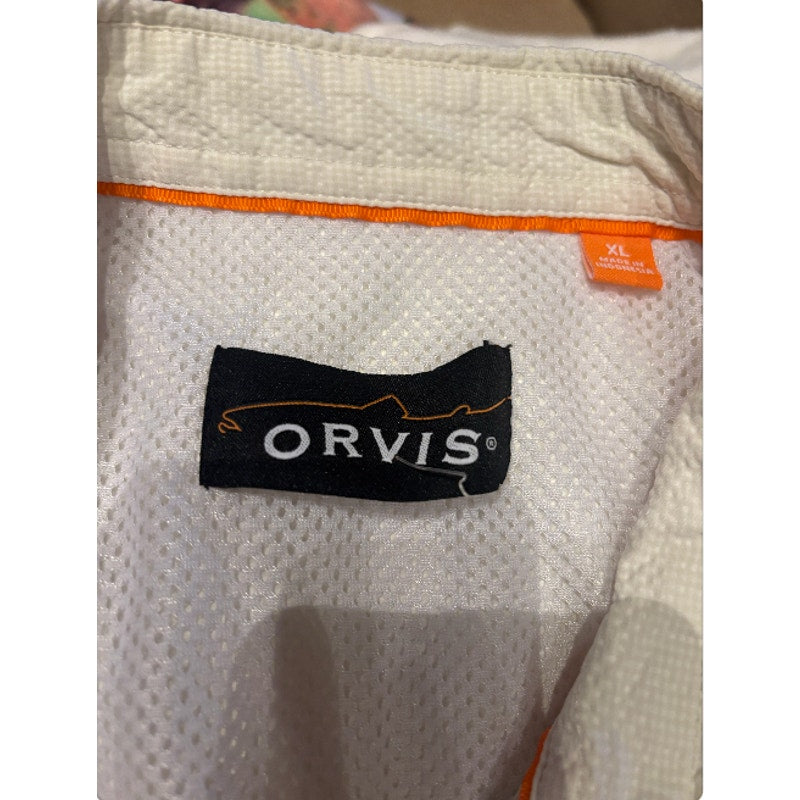 Orvis XL White Fishing Shirt Vented Performance Button Up Outdoor Hiking Camping