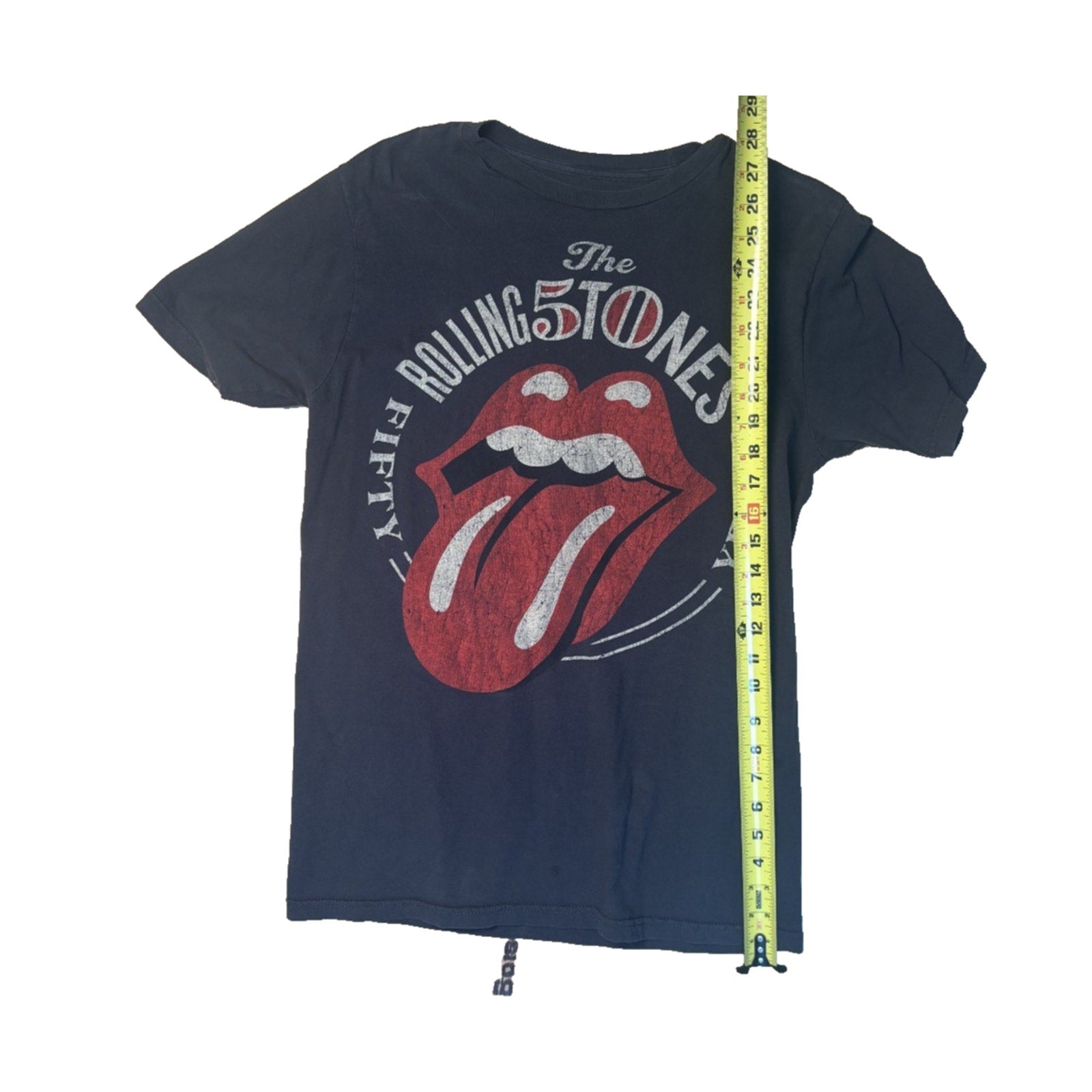 Rolling Stones 50 Years Tongue Logo T Shirt Men’s Size M Black Tee TS07