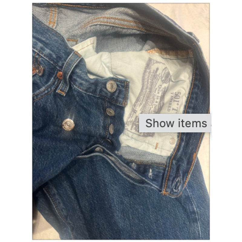 Levi’s 501 Cutoff Jean Shorts Womens 32 Button Fly Bermuda Medium Wash Denim