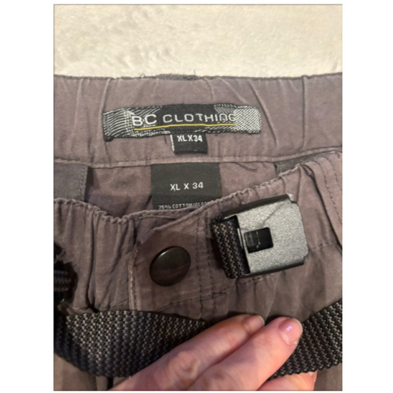 BC Clothing Convertible Cargo Pants Mens XLx34 Zip Off Hiking Utility Pants