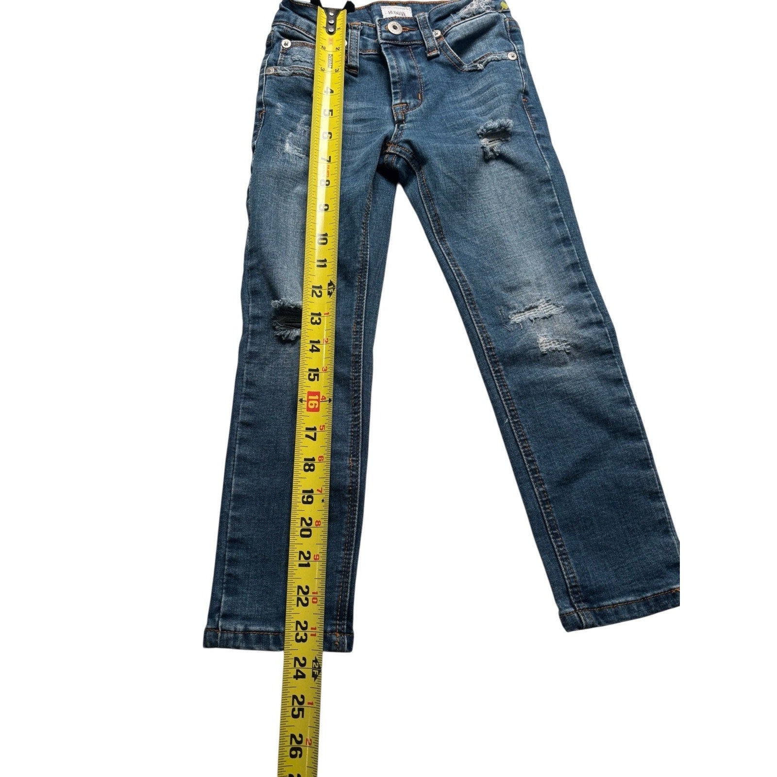 Hudson KIDS Distressed Skinny Jeans Blue Stretch Denim Ripped KDS11